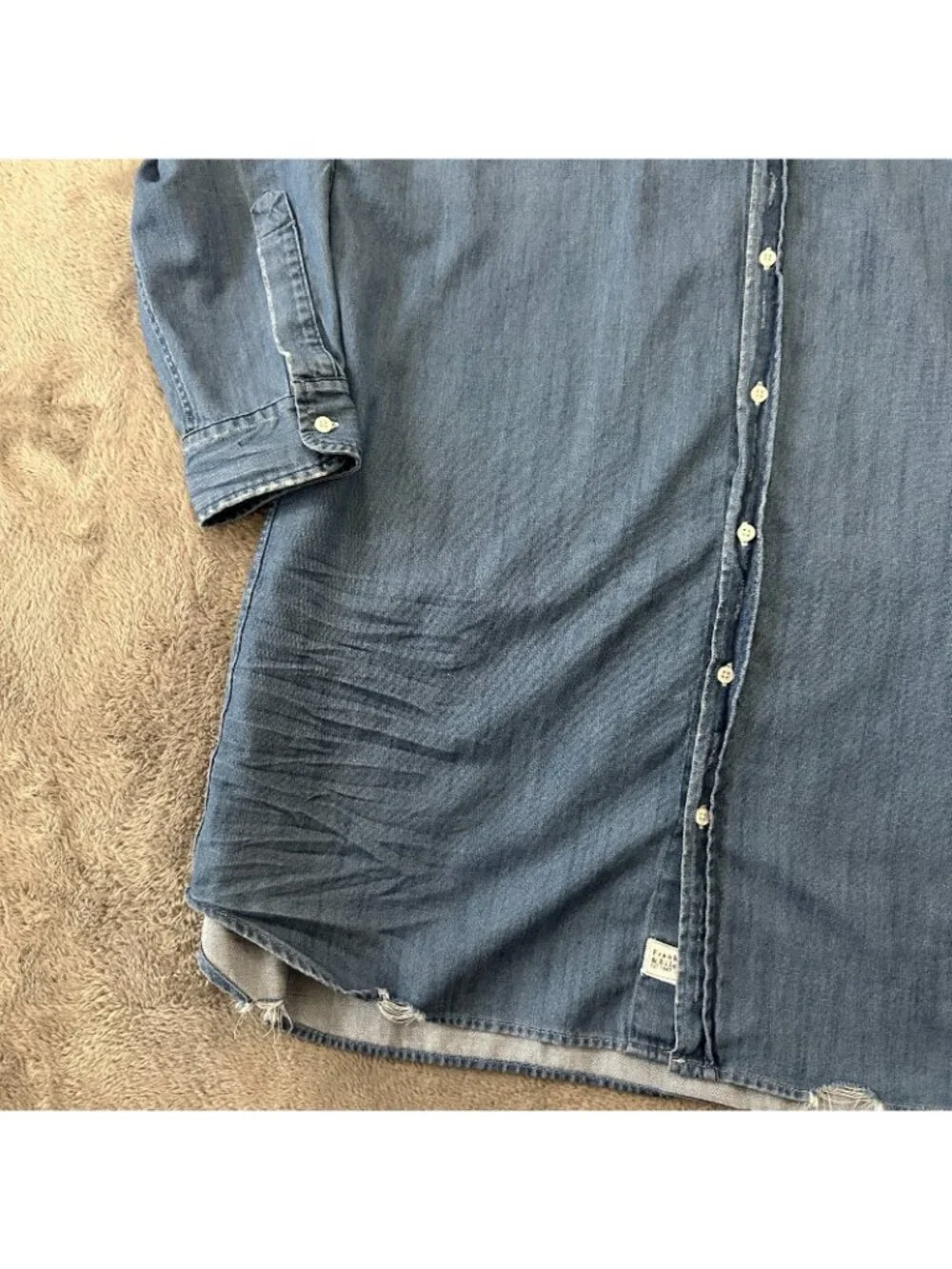 Frank & Eileen Mary Shirt Dress XL Distressed Button Down Vintage Stonewash - Picture 2 of 8